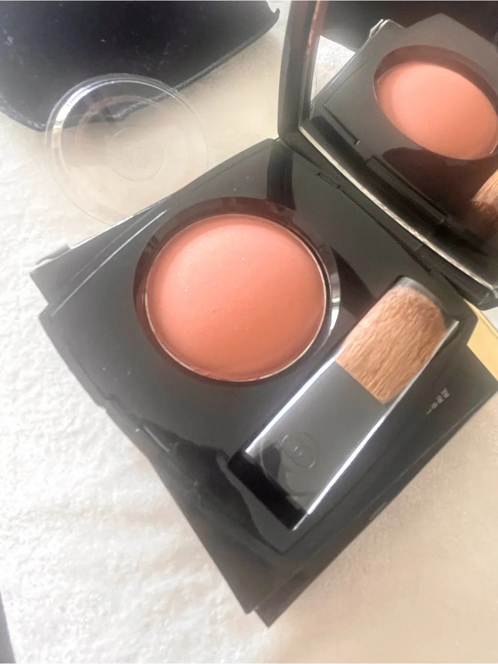 CHANEL Powder Blush Tempting Beige - Peachy Coral Glow